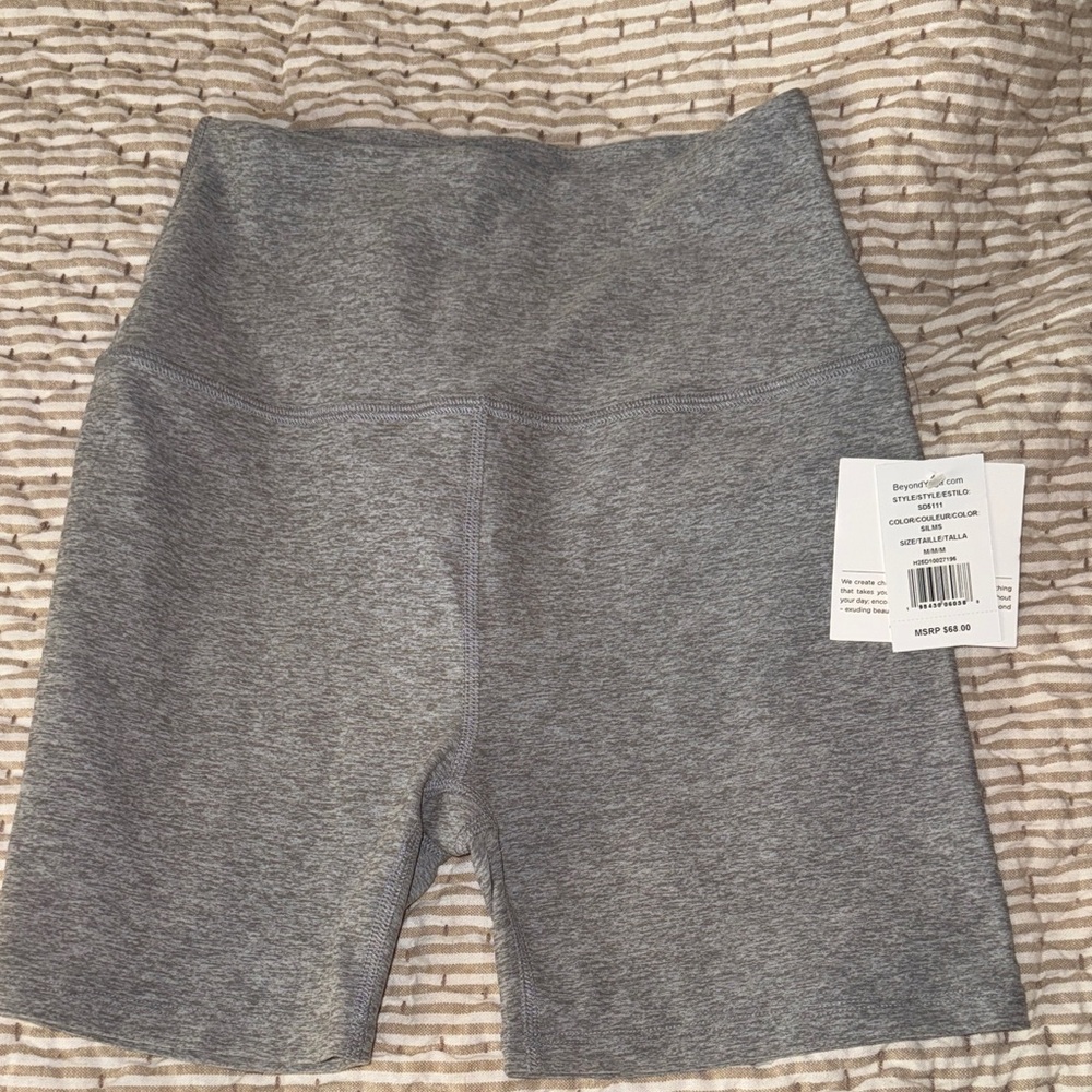 Beyond Yoga Heather Gray High-Rise Bike Shorts